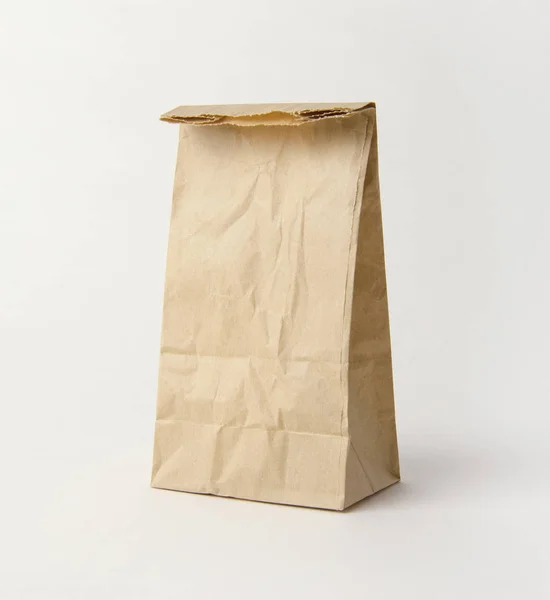 Blank Brown Paper Bag Mockup Template Advertising Branding Background — Stock Photo, Image