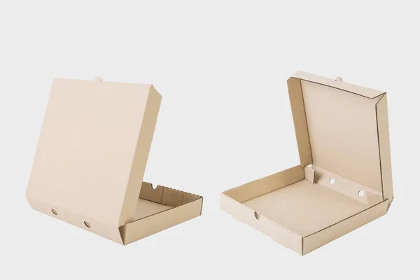 Ανοιχτό Καφέ Χαρτόνι Κουτί Για Πίτσα Mockup Branding — Φωτογραφία Αρχείου