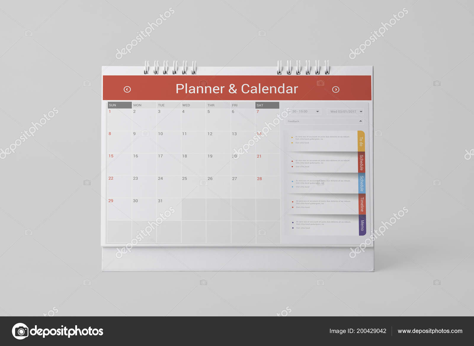 paper spiral calendar mockup template advertising branding advertising calendar template