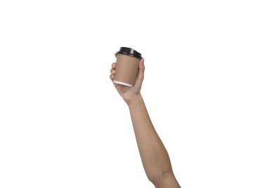 El tutma kahve kağıt bardak. yaratıcı tasarım marka için mockup.