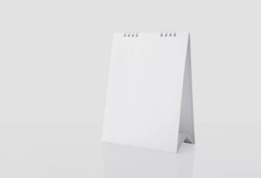 Kağıt sarmal takvim reklam ve marka mockup şablonunun arka plan izole.  