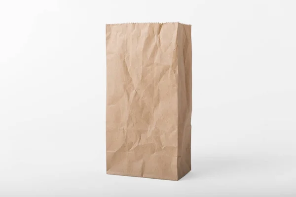 Blank Brown Paper Bag Mockup Template Advertising Branding Background — Stock Photo, Image