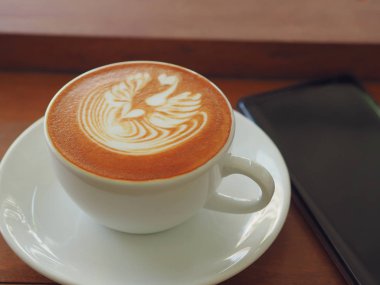 latte veya kapuçino köpüklü köpüklü kahve Kupası en iyi Manzaralı 
