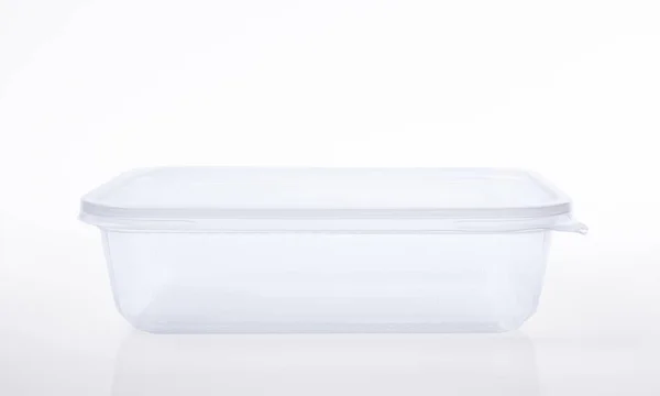 Plastic food box package isolated on white background. — Stock Photo, Image