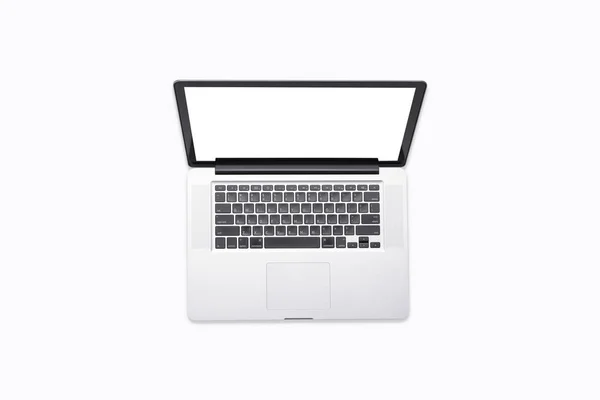 Draufsicht Auf Laptop Isoliert Auf Weißem Hintergrund — Stockfoto