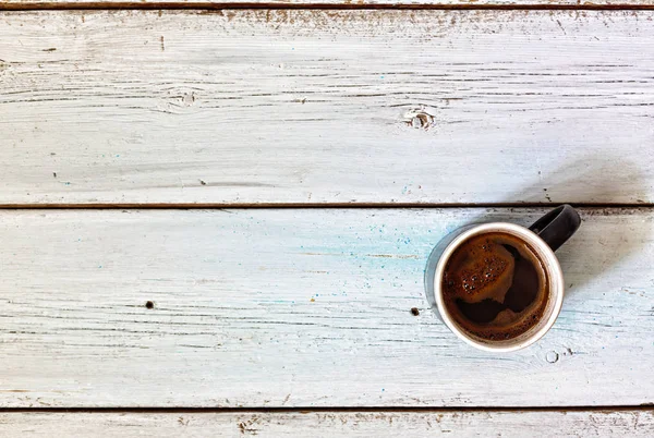 Kaffeetasse Auf Holz Textur Und Hintergrund Mit Raum Ansicht Von — Stockfoto