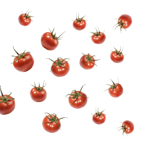 新鮮な赤チェリー トマト白背景に分離されました 健康食品 — ストック写真