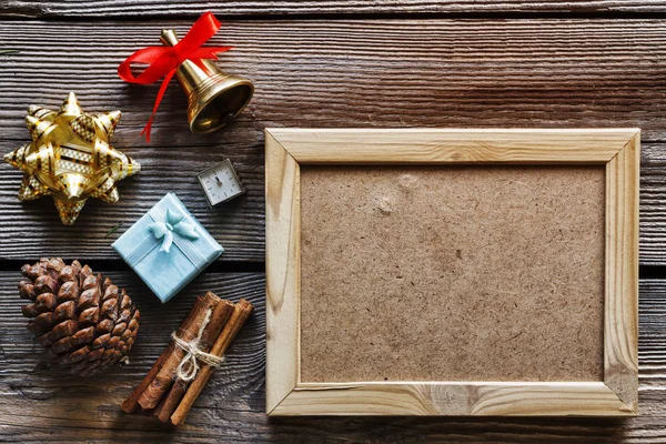 Nieuwjaar Ingesteld Met Tak Van Boom Gift Box Xmas Kerstmis — Stockfoto