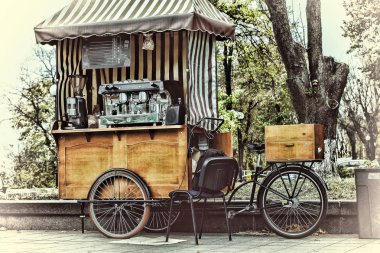 Gezici sokak kafe. İtalyan kahve dükkanı