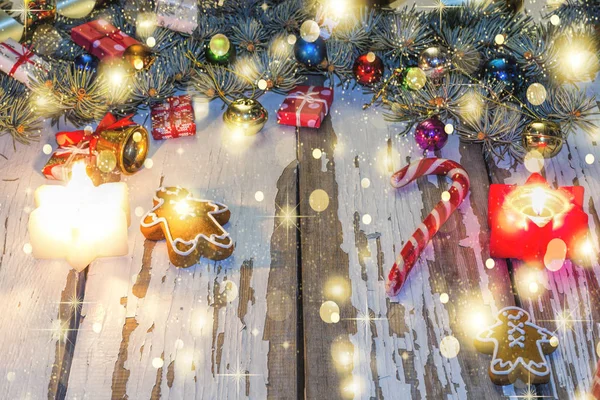 Kerstmis, peperkoek mannen, Close-up, decoratie, vakantie, zoete, xmas, koekjes, marshmallows, chocolade — Stockfoto