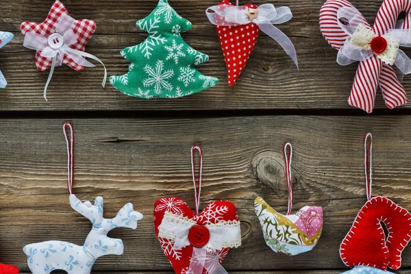 Zelfgemaakte kerst-speelgoed, kerstboom decoraties, 2019, 2020, w — Stockfoto