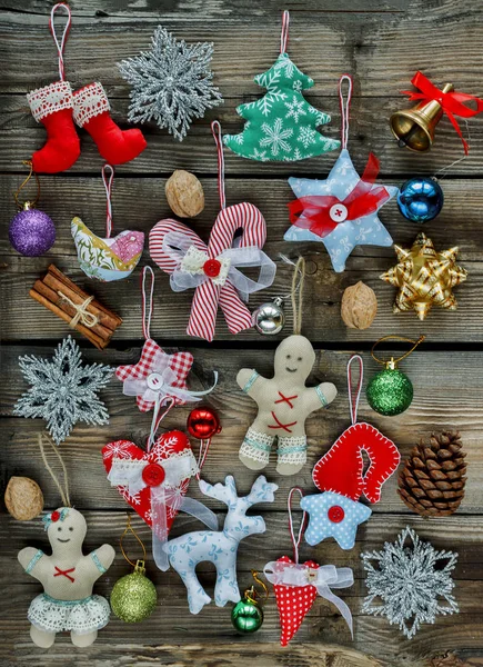 Hausgemachtes Weihnachtsspielzeug, Christbaumschmuck, 2019,2020, w — Stockfoto