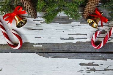 Noel ahşap arka plan kopya alanı ile