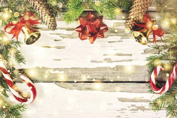 Vánoční Dřevěné Pozadí Kopií Prostor — Stock fotografie
