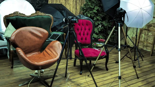 Nel Backstage Girare Film Video Uno Studio — Foto Stock