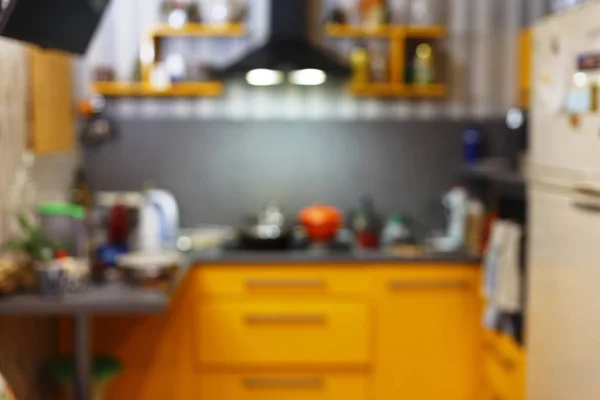 Moderne Keuken Interieur Vervagen Vervagen Achtergrondafbeelding — Stockfoto