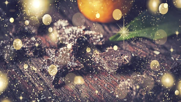 Fabulosa Nochevieja Mandarinas Chocolate —  Fotos de Stock
