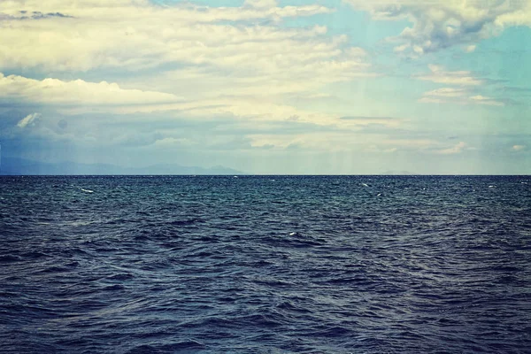 Морський Пейзаж Літній Час Легкий Шторм Чиста Погода — стокове фото