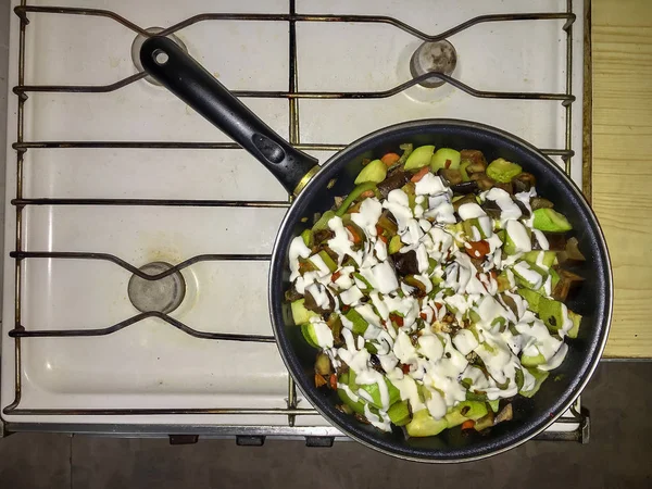 デトックス食品です 上面のクリーム煮野菜 — ストック写真