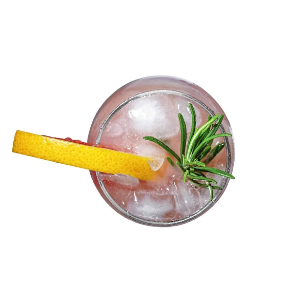Cocktail Com Alecrim Toranja Vista Superior Close — Fotografia de Stock
