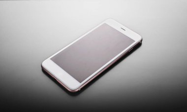 Beyaz smartphone düzeni Pazar sunum tasarım uygulama 