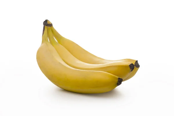 Banan bild ätande, Banana gäng isolerade, gula bananer, gr — Stockfoto