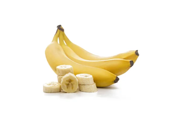 Frozen banana, freeze dried, banana chips, white background, fak — Stock Photo, Image