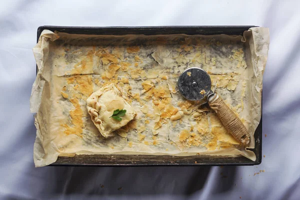 Heiße Wasserkruste, Kruste Rezept, Französisch-Kanadier, Gebäck, Schäferkuchen Rezept, Tortenmacher, Nierenkuchen, Tourtiere — Stockfoto