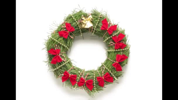 Collection Christmas Wreaths Successive Stop Motion — Stock Video