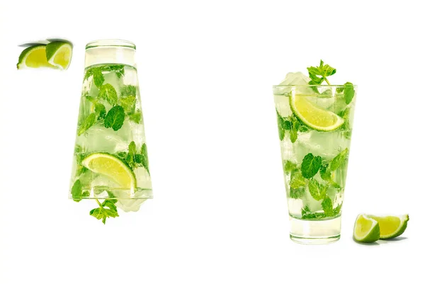 Mojito Drink Cold Refreshing Summer Lemonade Mojito — Stock Photo, Image