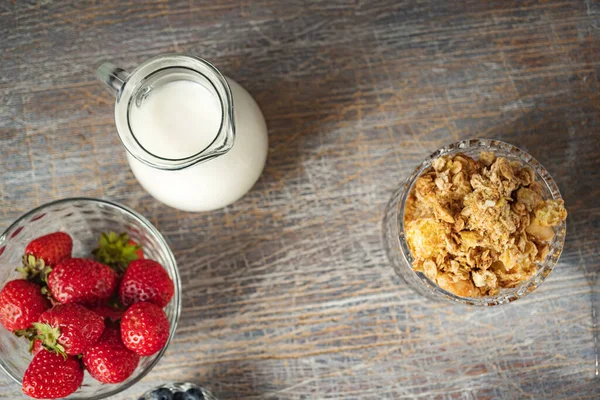 Fresas Arándanos Para Postre Cerca — Foto de Stock