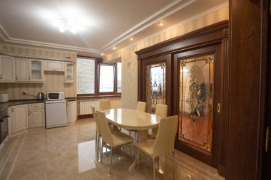 Lüks yemek odası. İç mekan. Modern daire.