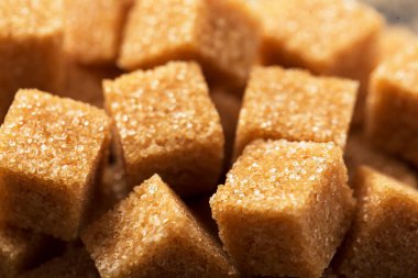 Esmer şeker parçaları yakın çekim makrosu