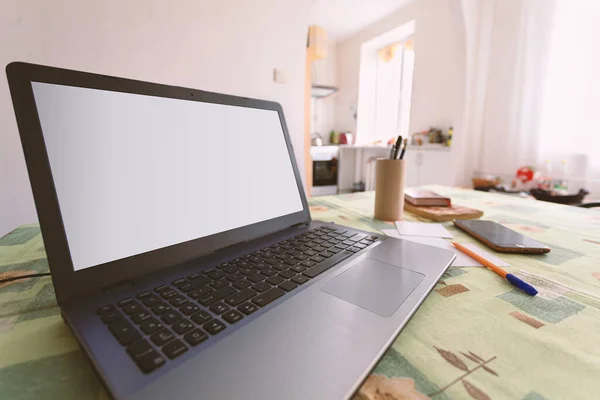 Trabalho Freelancer Casa Quarentena Casa — Fotografia de Stock