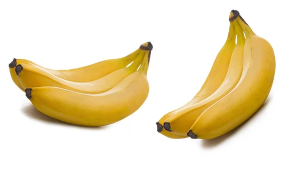 Plátanos Maduros Rodajas Plátano Aisladas Sobre Fondo Blanco — Foto de Stock