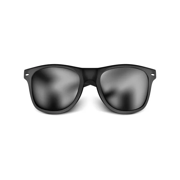 Realistische schwarze Sonnenbrille isoliert auf weißem Hintergrund. Vektorillustration — Stockvektor