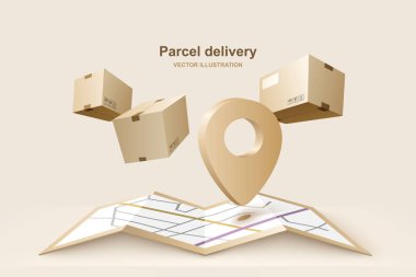 Paket teslimatı. Hızlı dağıtım servisi, vektör illüstrasyonu kavramı