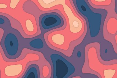 Kağıt kesiği şekiller. Kapak tasarım şablonu. Soyut 3d arkaplan, vektör illüstrasyonu