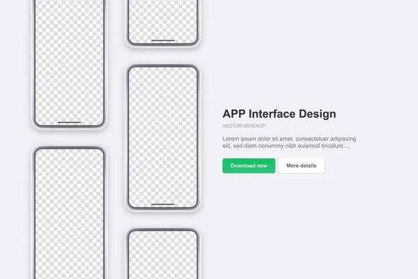 Telefono Vettoriale Modello App Modello Realistico Scherzo Con Schermo Vuoto — Vettoriale Stock