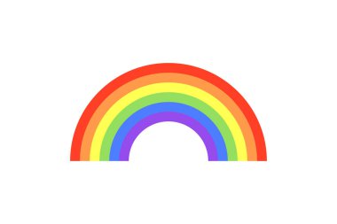 Beyaz arka planda izole edilmiş renkli gökkuşağı. LGBT bayrağı, vektör illüstrasyonu