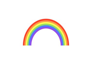 Beyaz arka planda izole edilmiş renkli gökkuşağı. LGBT bayrağı, vektör illüstrasyonu