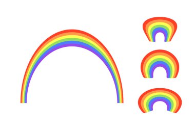 Beyaz arkaplanda izole edilmiş renkli gökkuşakları. LGBT bayrağı, vektör illüstrasyonu