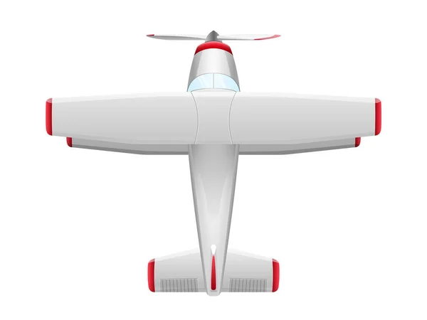Flugzeug Cartoon Stil Isoliert Auf Weißem Hintergrund Landwirtschaftliches Propellerflugzeug Vektorillustration — Stockvektor