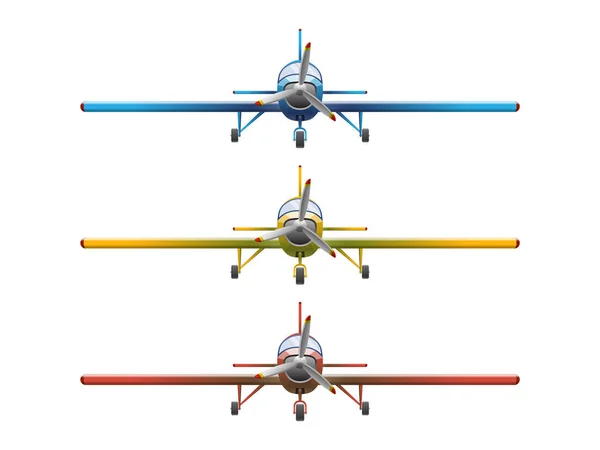 배경에 고립된 스타일의 비행기 Agricultural Propeller Plane Vector Illustration — 스톡 벡터