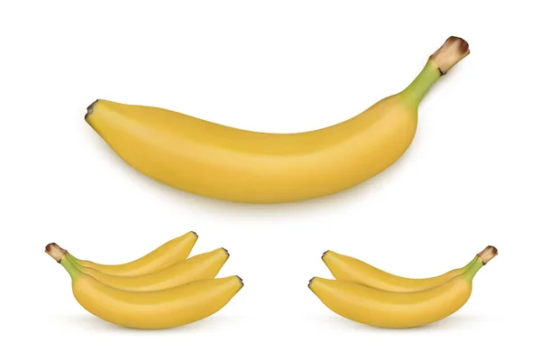 Banan Isolerad Vit Bakgrund Vektorillustration — Stock vektor