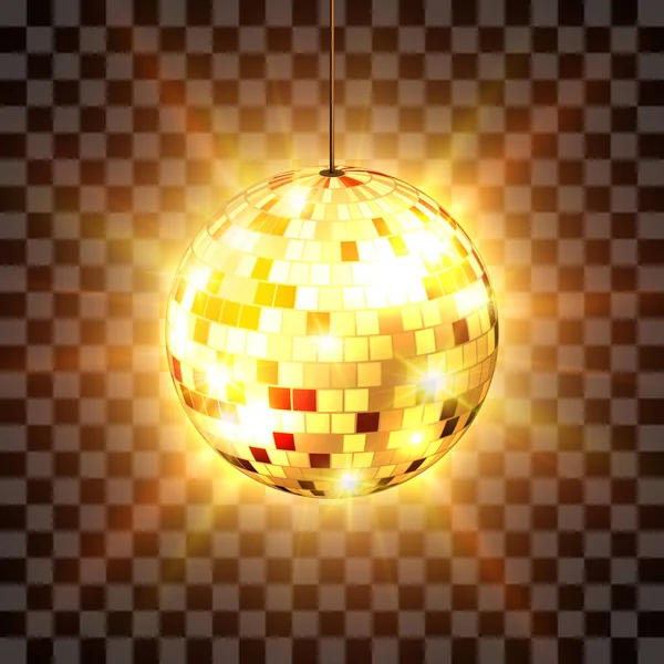 Bola Disco Con Rayos Luz Aislados Sobre Fondo Transparente Ilustración — Vector de stock