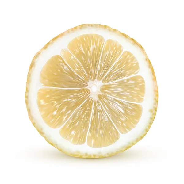 Citron Réaliste Isolé Sur Fond Blanc Fruits Jaunes Frais Illustration — Image vectorielle