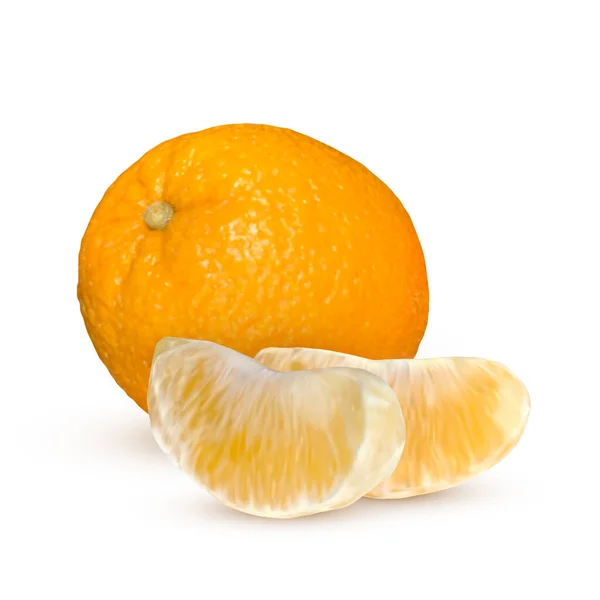 Orange Réaliste Isolé Sur Fond Blanc Fruits Frais Orange Illustration — Image vectorielle