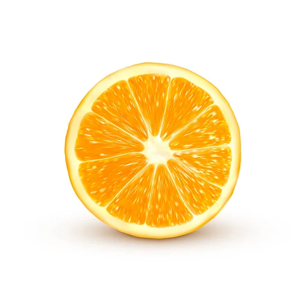 Naranja Realista Aislado Sobre Fondo Blanco Fruta Naranja Fresca Ilustración — Vector de stock