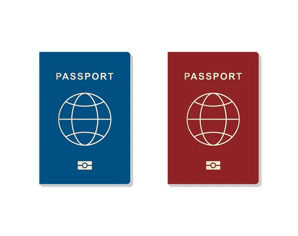 Set Passport Identity Card Isolated White Background Vector Illustration — Stock Vector